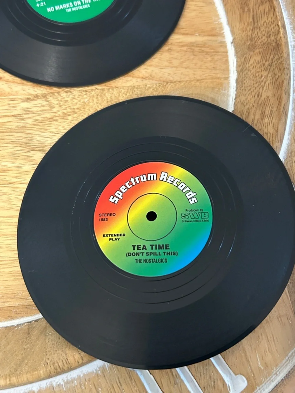 Mini Record Coaster Set NEW protect the Surface, Rest on Me “song” titles